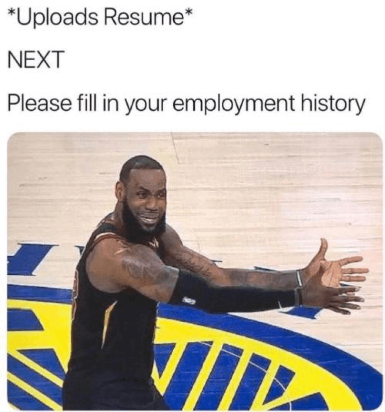 Recruiting meme - Resume uploads