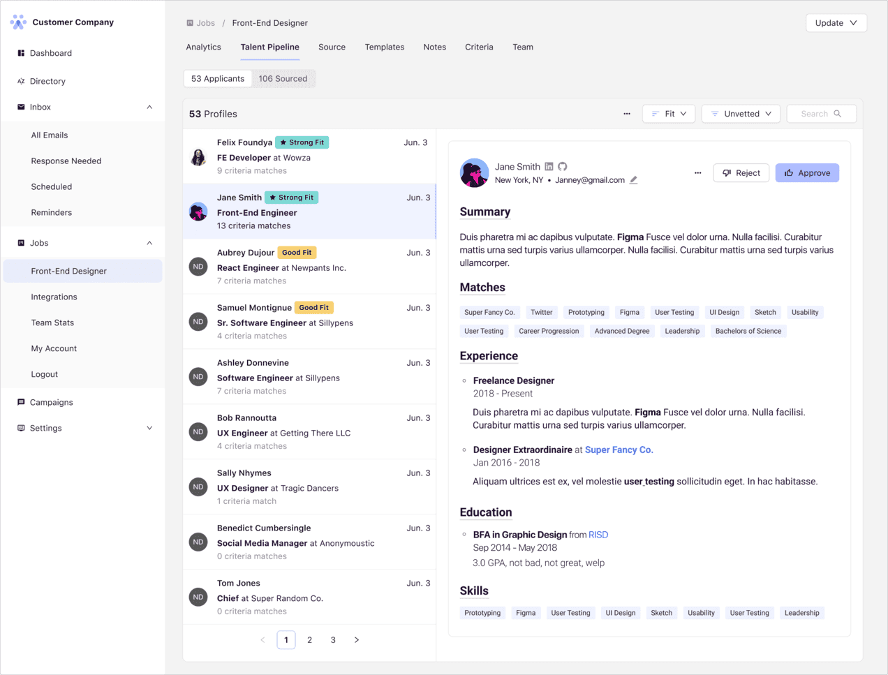 Fetcher Inbound Screen