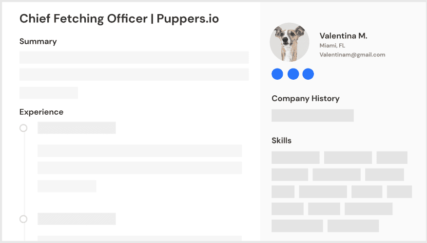 Sourcing (Product) -Detailed, up-to-date candidate profiles