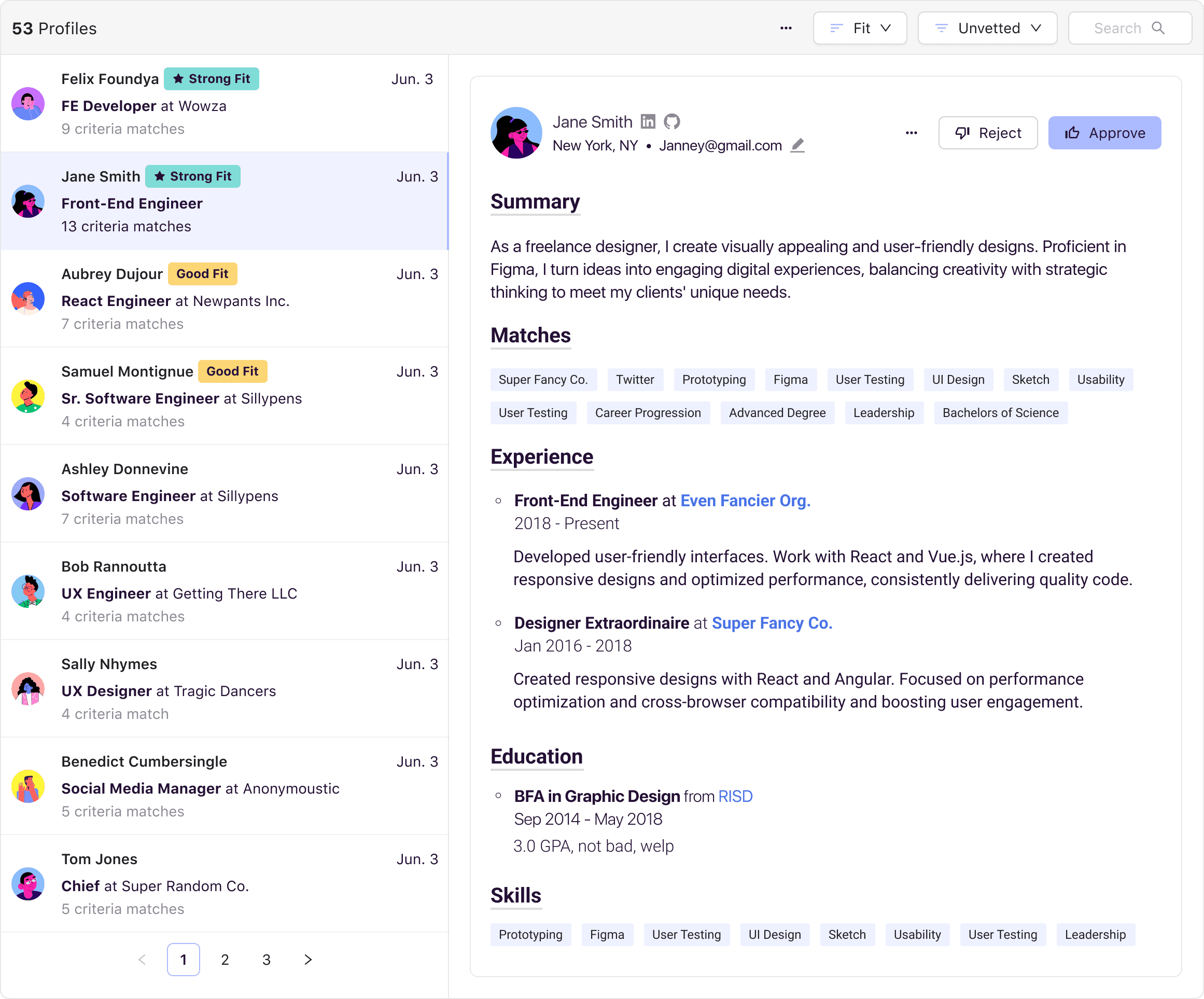 Fetcher Inbound Recruiting Profiles